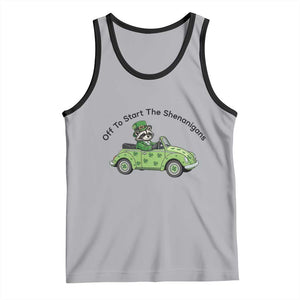 Off To Start The Shenanigans Tank Top Funny Irish Raccoon TS12 Athletic Heather Black Print Your Wear