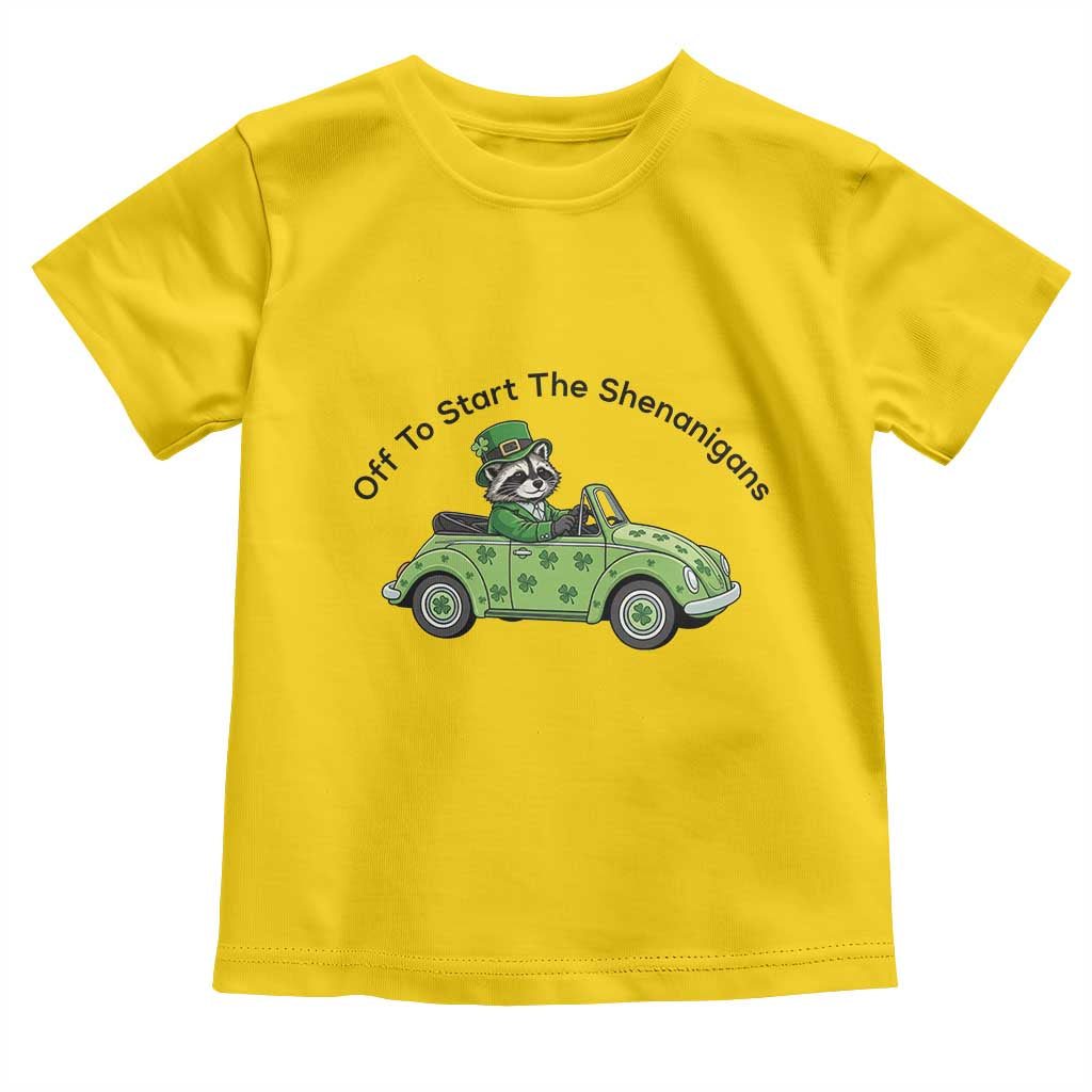 Off To Start The Shenanigans Toddler T Shirt Funny Irish Raccoon TS12 Daisy Print Your Wear