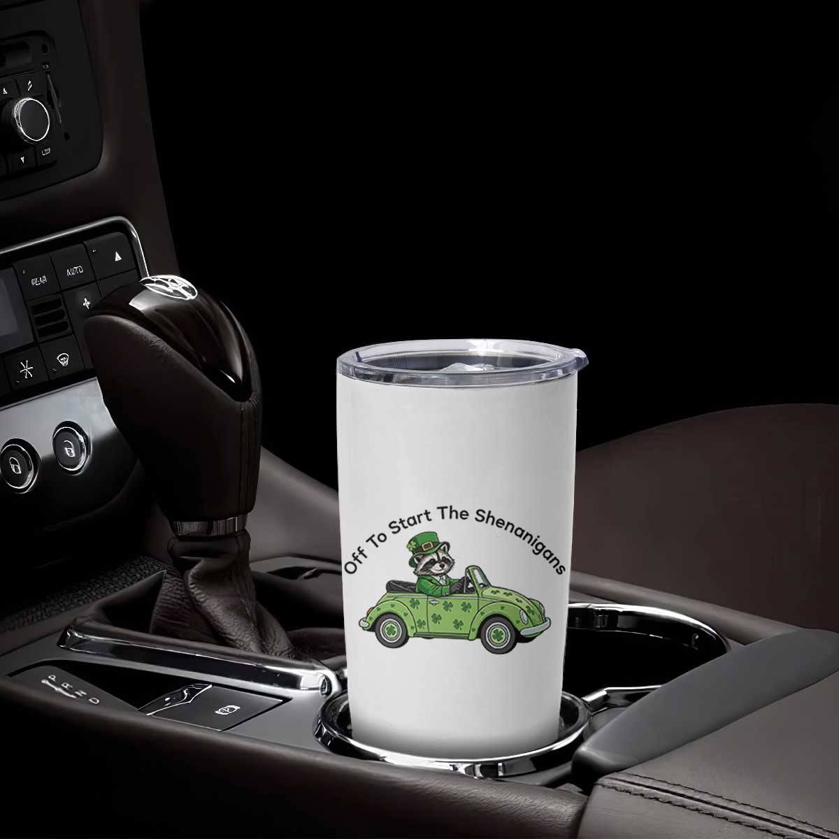 Off To Start The Shenanigans Tumbler Cup Funny Irish Raccoon TS12 Print Your Wear