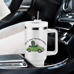 Off To Start The Shenanigans Tumbler With Handle Funny Irish Raccoon TS12 Print Your Wear