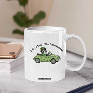 Off To Start The Shenanigans Coffee Mug Funny Irish Raccoon TS12 Print Your Wear