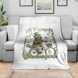 Funny Irish Raccoon Driver Throw Blanket Off To Start The Shenanigans TS12 Print Your Wear
