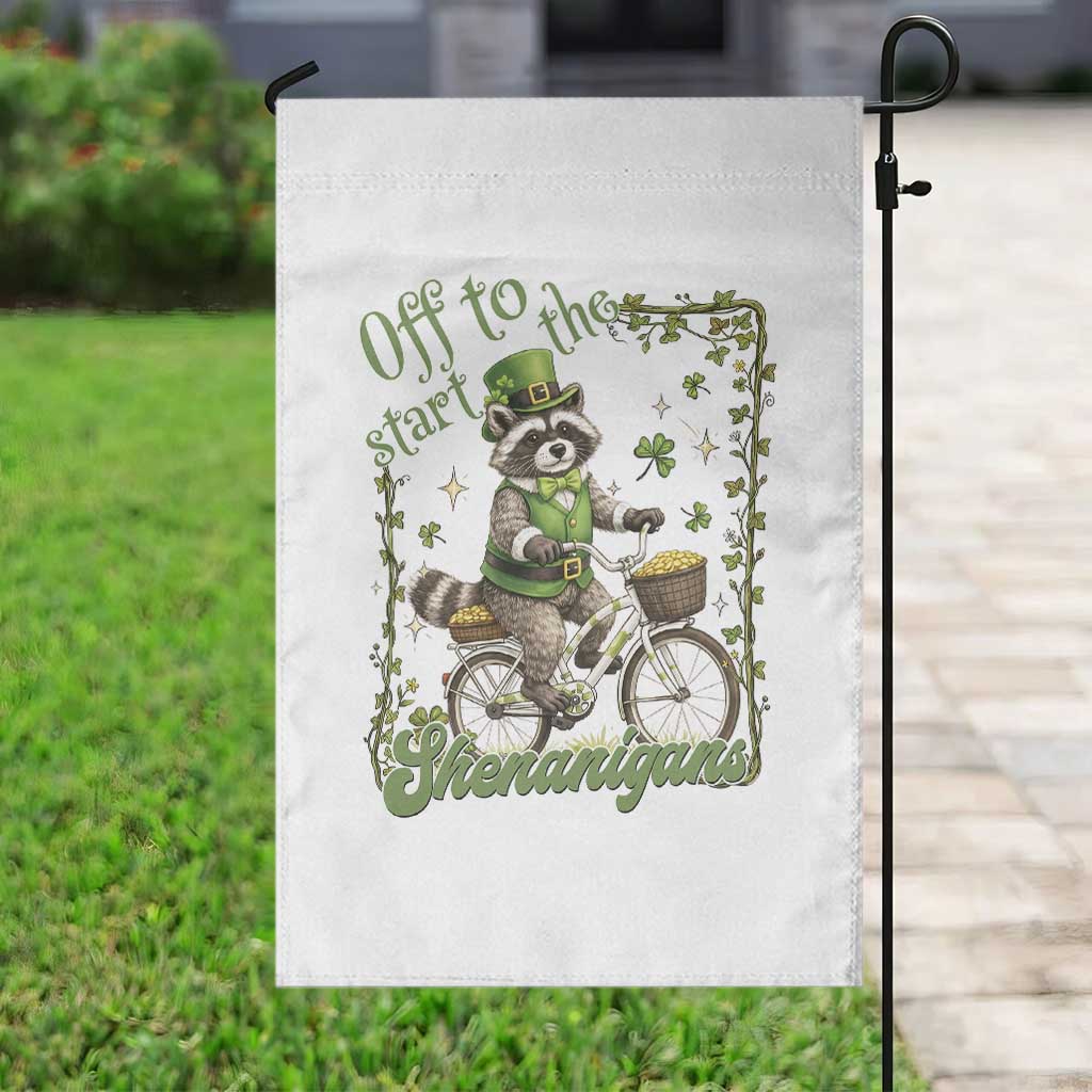 Funny Irish Raccoon Driver Garden Flag Off To Start The Shenanigans TS12 Print Your Wear