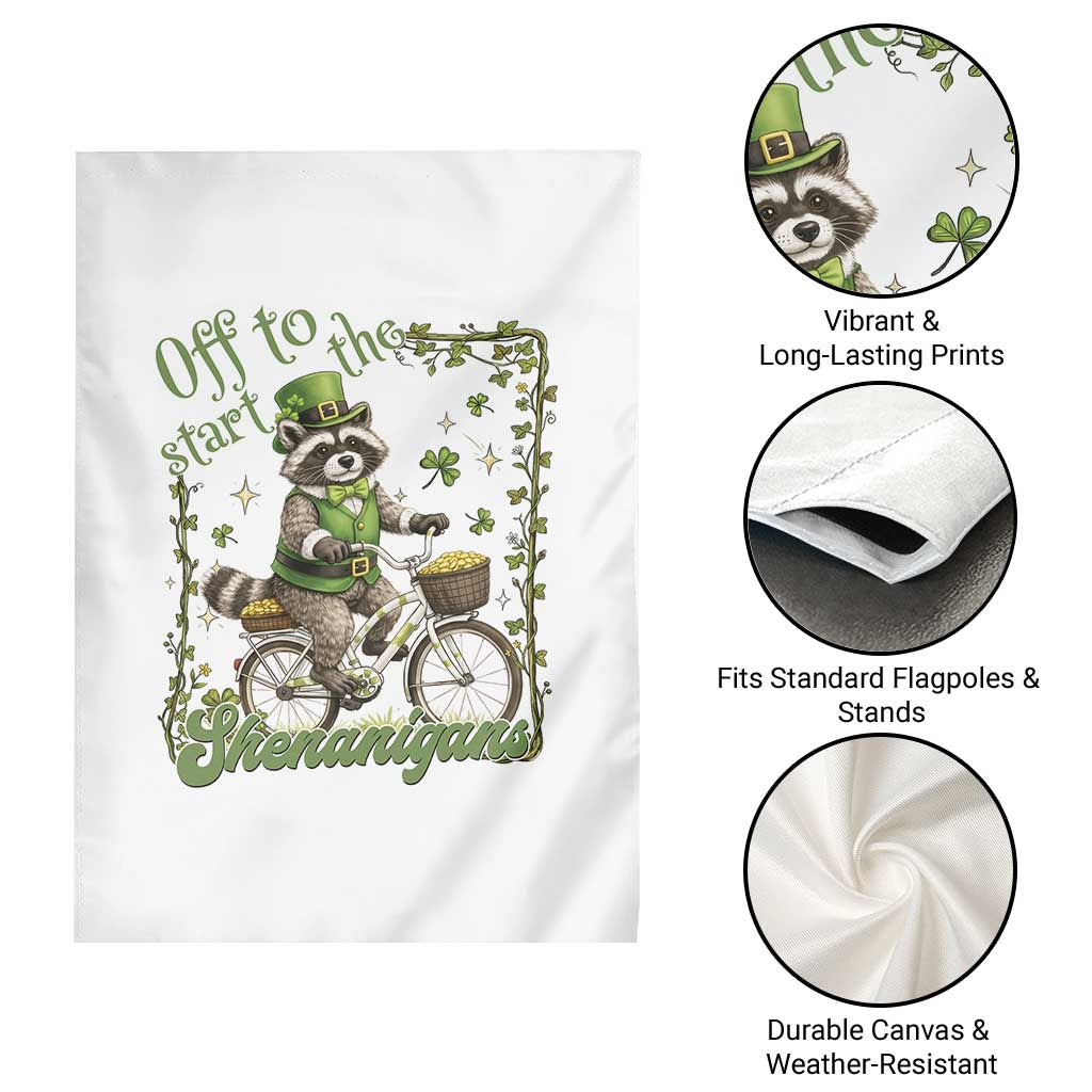Funny Irish Raccoon Driver Garden Flag Off To Start The Shenanigans TS12 Print Your Wear