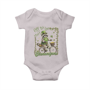 Funny Irish Raccoon Driver Baby Onesie Off To Start The Shenanigans TS12 Ice Gray Print Your Wear