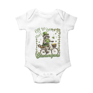 Funny Irish Raccoon Driver Baby Onesie Off To Start The Shenanigans TS12 White Print Your Wear