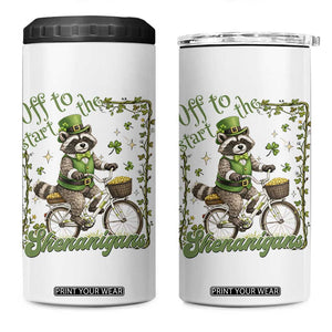 Funny Irish Raccoon Driver 4 in 1 Can Cooler Tumbler Off To Start The Shenanigans TS12 One Size: 16 oz White Print Your Wear