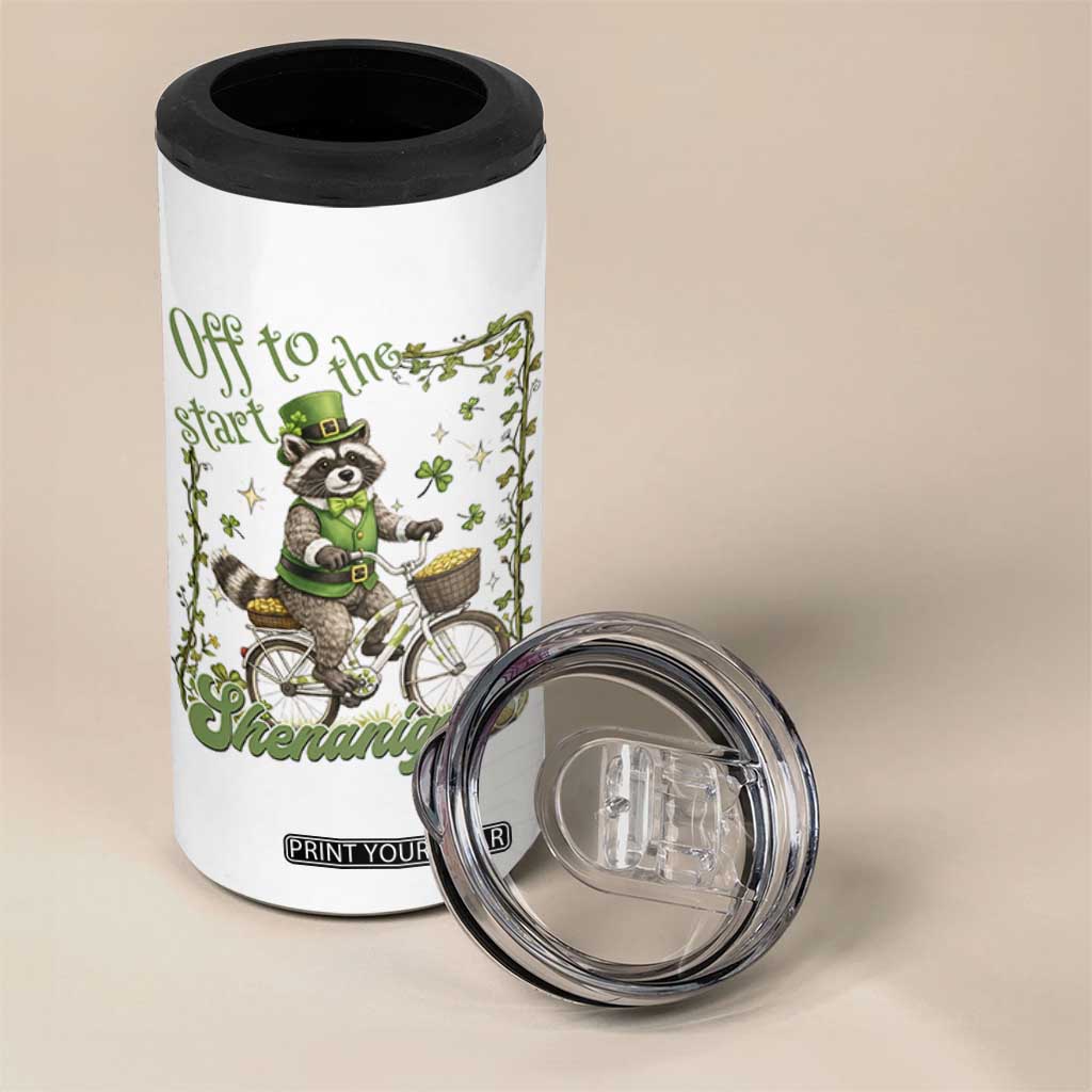 Funny Irish Raccoon Driver 4 in 1 Can Cooler Tumbler Off To Start The Shenanigans TS12 Print Your Wear