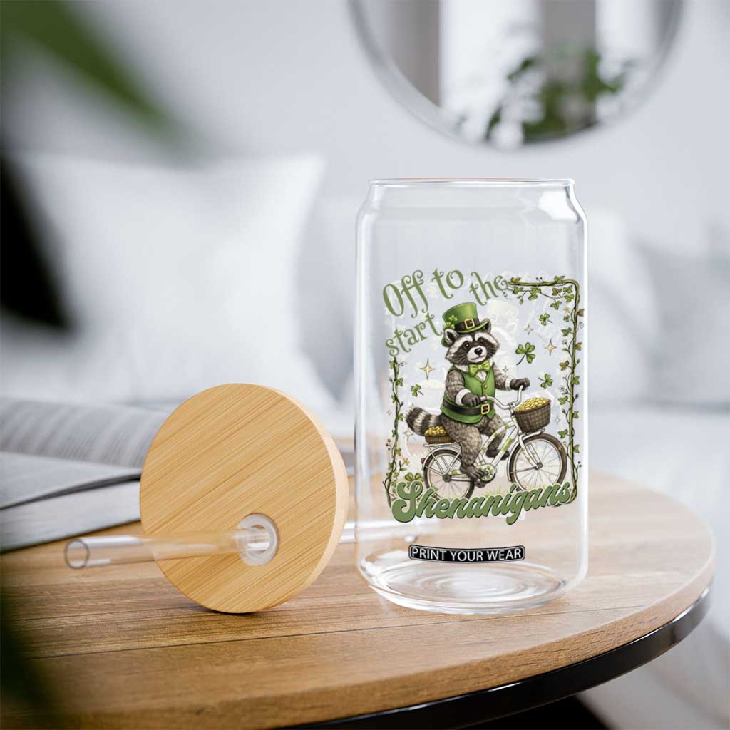 Funny Irish Raccoon Driver Glass Can Off To Start The Shenanigans TS12 Print Your Wear