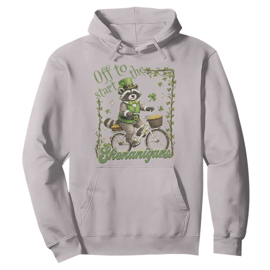 Funny Irish Raccoon Driver Hoodie Off To Start The Shenanigans TS12 Ice Gray Print Your Wear