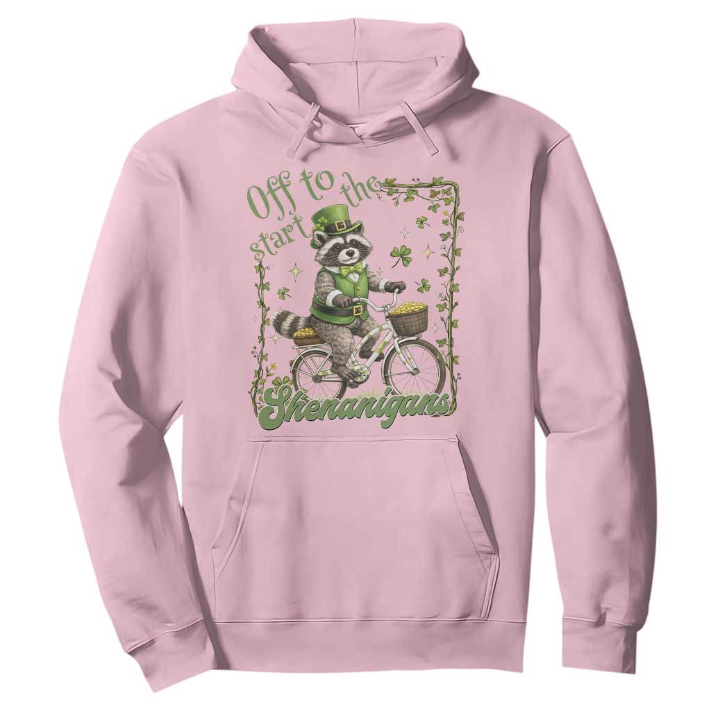 Funny Irish Raccoon Driver Hoodie Off To Start The Shenanigans TS12 Light Pink Print Your Wear