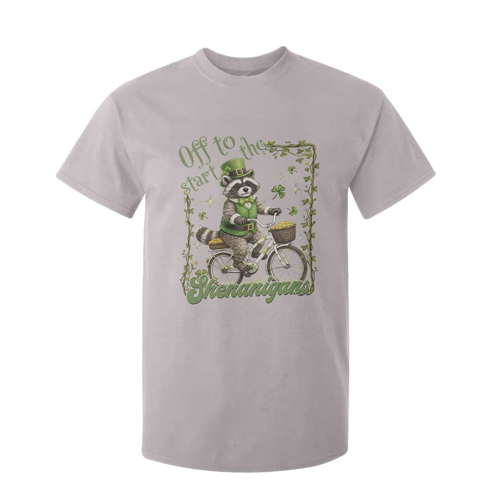 Funny Irish Raccoon Driver T Shirt For Kid Off To Start The Shenanigans TS12 Ice Gray Print Your Wear