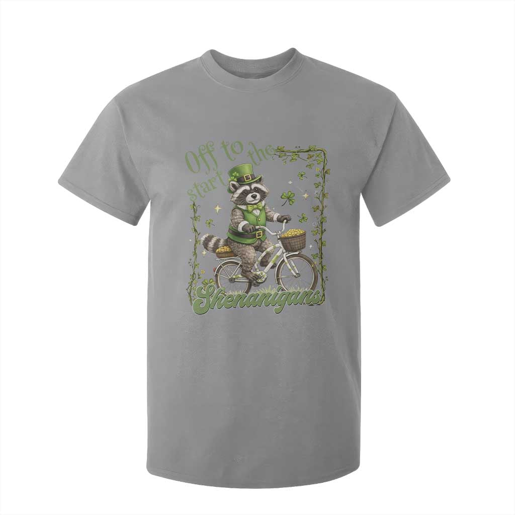 Funny Irish Raccoon Driver T Shirt For Kid Off To Start The Shenanigans TS12 Sport Gray Print Your Wear