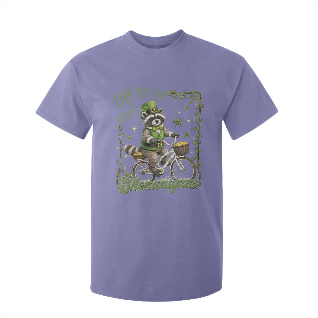 Funny Irish Raccoon Driver T Shirt For Kid Off To Start The Shenanigans TS12 Violet Print Your Wear