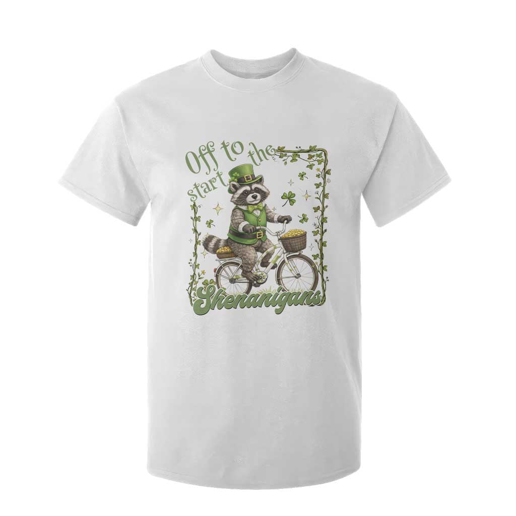 Funny Irish Raccoon Driver T Shirt For Kid Off To Start The Shenanigans TS12 White Print Your Wear