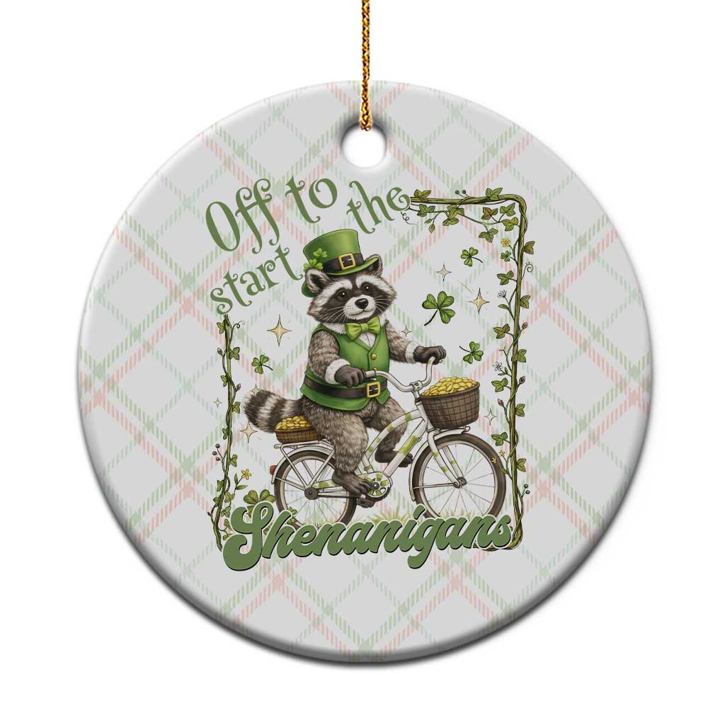 Funny Irish Raccoon Driver Ceramic Ornament Off To Start The Shenanigans TS12 1pc Christmas Plaid Print Your Wear