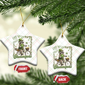 Funny Irish Raccoon Driver Ceramic Ornament Off To Start The Shenanigans TS12 Print Your Wear