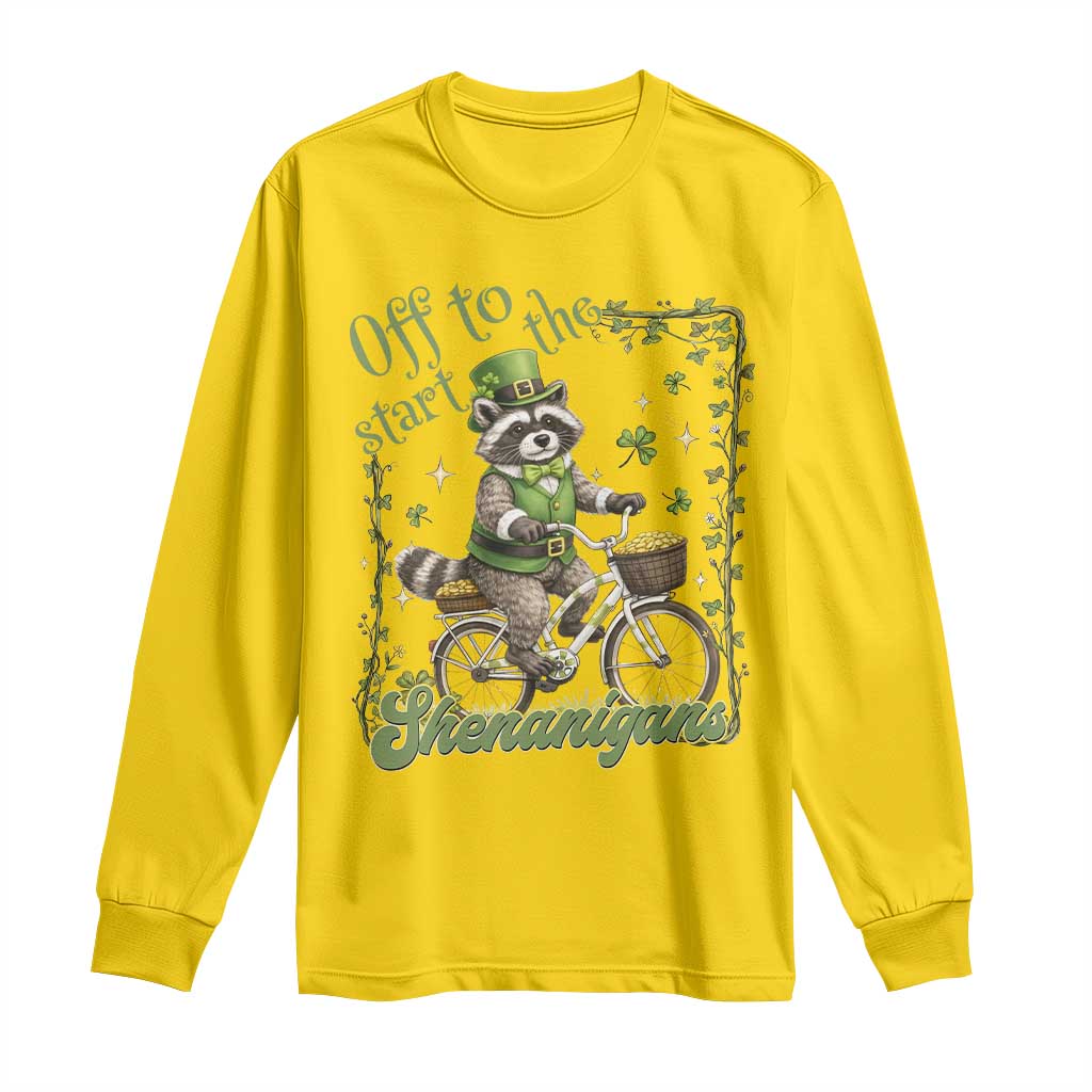 Funny Irish Raccoon Driver Long Sleeve Shirt Off To Start The Shenanigans TS12 Daisy Print Your Wear