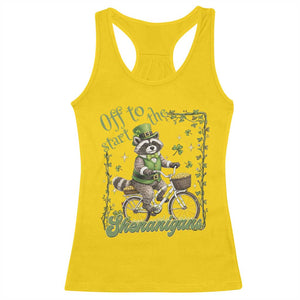 Funny Irish Raccoon Driver Racerback Tank Top Off To Start The Shenanigans TS12 Daisy Print Your Wear