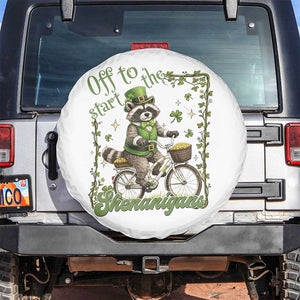 Funny Irish Raccoon Driver Spare Tire Cover Off To Start The Shenanigans TS12 No hole White Print Your Wear