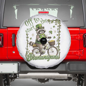 Funny Irish Raccoon Driver Spare Tire Cover Off To Start The Shenanigans TS12 White Print Your Wear