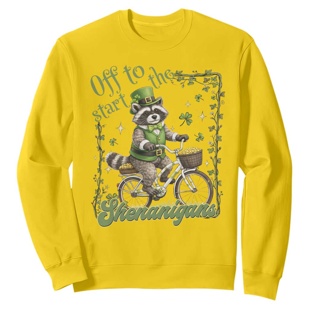 Funny Irish Raccoon Driver Sweatshirt Off To Start The Shenanigans TS12 Daisy Print Your Wear