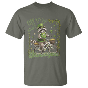 Funny Irish Raccoon Driver T Shirt Off To Start The Shenanigans TS12 Military Green Print Your Wear