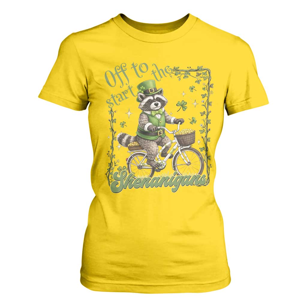 Funny Irish Raccoon Driver T Shirt For Women Off To Start The Shenanigans TS12 Daisy Print Your Wear