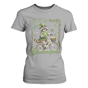 Funny Irish Raccoon Driver T Shirt For Women Off To Start The Shenanigans TS12 Sport Gray Print Your Wear