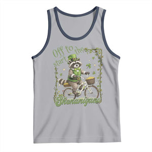 Funny Irish Raccoon Driver Tank Top Off To Start The Shenanigans TS12 Athletic Heather Navy Print Your Wear