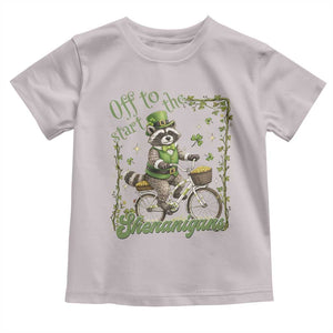Funny Irish Raccoon Driver Toddler T Shirt Off To Start The Shenanigans TS12 Ice Gray Print Your Wear