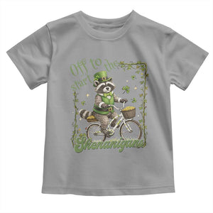 Funny Irish Raccoon Driver Toddler T Shirt Off To Start The Shenanigans TS12 Sport Gray Print Your Wear