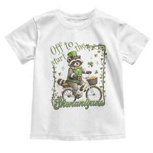 Funny Irish Raccoon Driver Toddler T Shirt Off To Start The Shenanigans TS12 White Print Your Wear