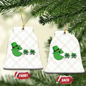 St Patricks Day Retro Gamer Eating Shamrock Lucky Gift Ceramic Ornament TS12 Print Your Wear