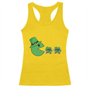 St Patricks Day Retro Gamer Eating Shamrock Lucky Gift Racerback Tank Top TS12 Daisy Print Your Wear