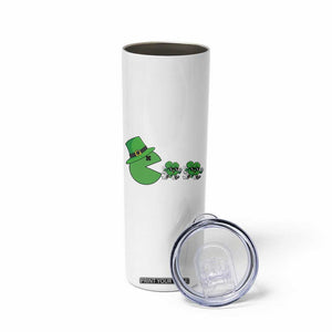 St Patricks Day Retro Gamer Eating Shamrock Lucky Gift Skinny Tumbler TS12 Print Your Wear