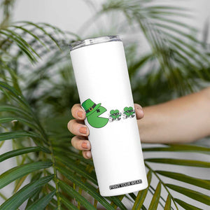 St Patricks Day Retro Gamer Eating Shamrock Lucky Gift Skinny Tumbler TS12 Print Your Wear