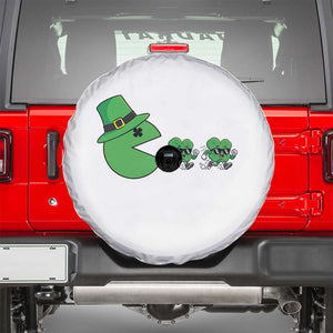 St Patricks Day Retro Gamer Eating Shamrock Lucky Gift Spare Tire Cover TS12 White Print Your Wear