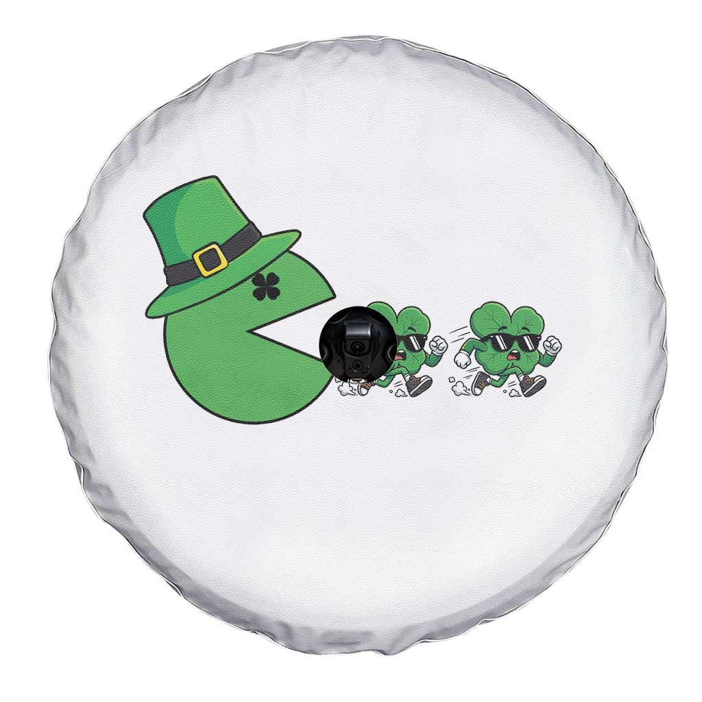 St Patricks Day Retro Gamer Eating Shamrock Lucky Gift Spare Tire Cover TS12 Print Your Wear