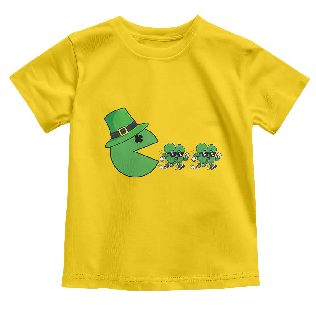 St Patricks Day Retro Gamer Eating Shamrock Lucky Gift Toddler T Shirt TS12 Daisy Print Your Wear