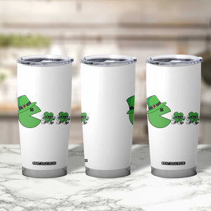 St Patricks Day Retro Gamer Eating Shamrock Lucky Gift Tumbler Cup TS12 Print Your Wear