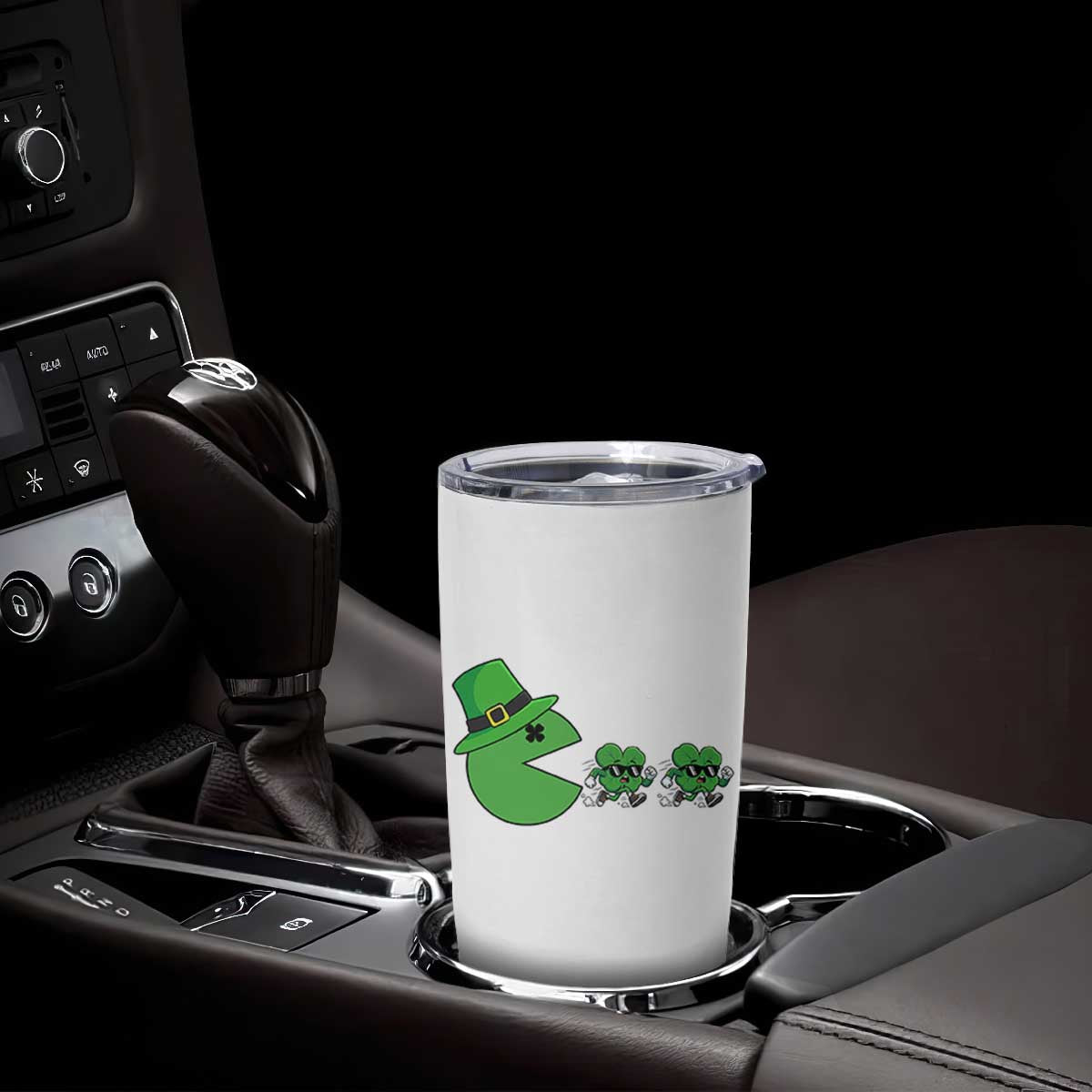 St Patricks Day Retro Gamer Eating Shamrock Lucky Gift Tumbler Cup TS12 Print Your Wear