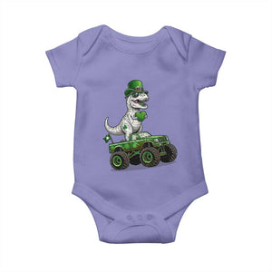 Funny St Patricks Day Dinosaur Truck Baby Onesie Lucky Dino Gift TS12 Violet Print Your Wear