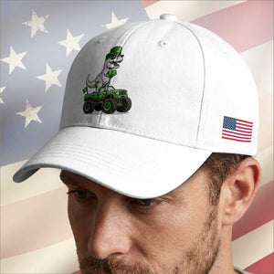 Funny St Patricks Day Dinosaur Truck Baseball Cap Lucky Dino Gift TS12 Print Your Wear