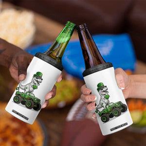 Funny St Patricks Day Dinosaur Truck 4 in 1 Can Cooler Tumbler Lucky Dino Gift TS12 Print Your Wear