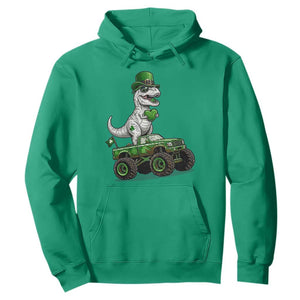 Funny St Patricks Day Dinosaur Truck Hoodie Lucky Dino Gift TS12 Irish Green Print Your Wear