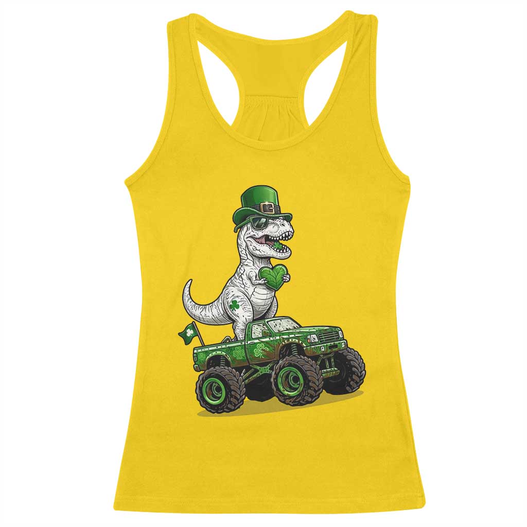 Funny St Patricks Day Dinosaur Truck Racerback Tank Top Lucky Dino Gift TS12 Daisy Print Your Wear