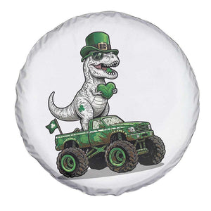 Funny St Patricks Day Dinosaur Truck Spare Tire Cover Lucky Dino Gift TS12 Print Your Wear