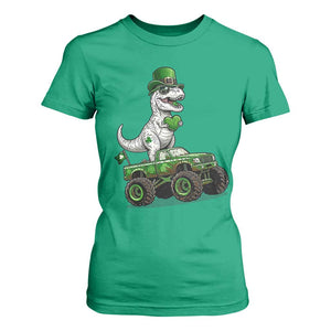 Funny St Patricks Day Dinosaur Truck T Shirt For Women Lucky Dino Gift TS12 Irish Green Print Your Wear