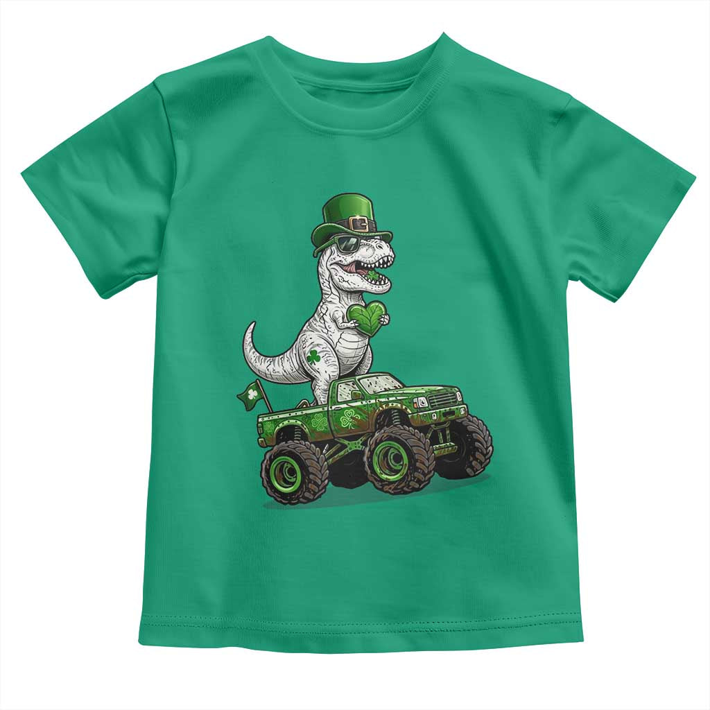 Funny St Patricks Day Dinosaur Truck Toddler T Shirt Lucky Dino Gift TS12 Irish Green Print Your Wear